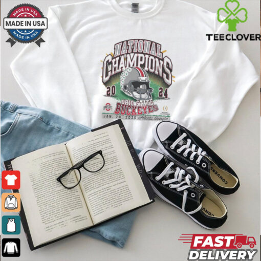 Official Ohio State Buckeyes 2024 CFP National Championship Jan 20 2024 Atlanta Georgia Helmet t shirt