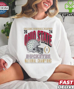 Official Ohio State Buckeyes 2024 College Football Playoff National Champions Big Helmet t shirt
