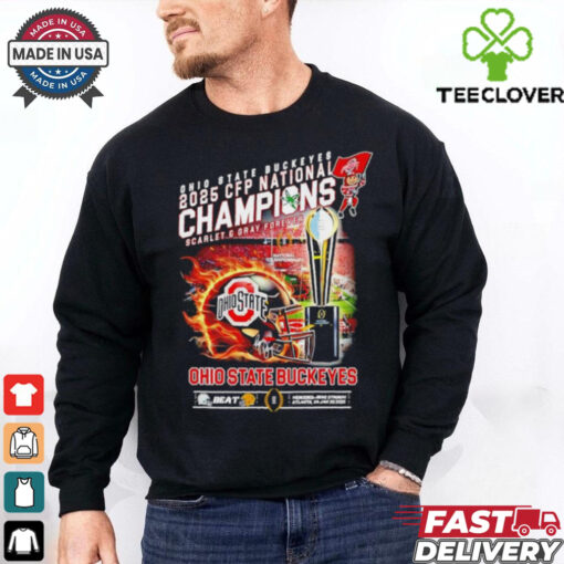 Official Ohio State Buckeyes 2025 CFP National Champions Scarlet and Gray Forever shirt