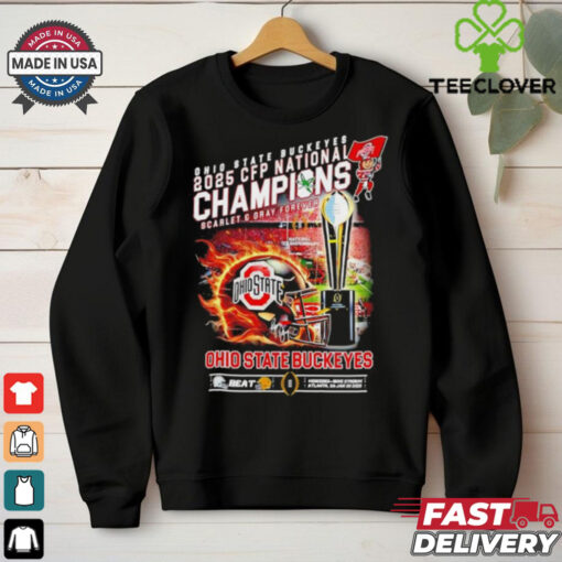 Official Ohio State Buckeyes 2025 CFP National Champions Scarlet and Gray Forever shirt
