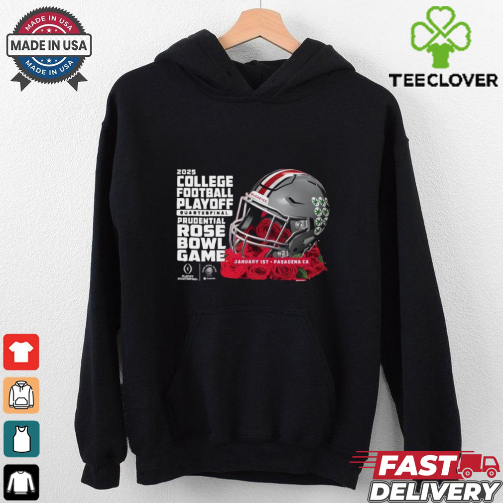 Official Ohio State Buckeyes 2025 College Football Playoffs Quarter Finals Bound Prudential Rose Bowl Game Jan 1st t shirt Official Ohio State Buckeyes 2025 College Football Playoffs Quarter Finals Bound Prudential Rose Bowl Game Jan 1st t shirt