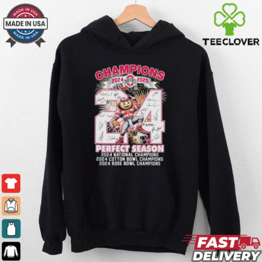 Official Ohio State Buckeyes Beat Notre Dame Fighting Irish Helmet 2024 Cotton Bowl Champions 2024 Rose Bowl Champions National Champions 2024 2025 Mascot Signatures T shirts