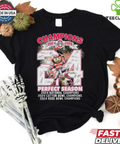 Official Ohio State Buckeyes Beat Notre Dame Fighting Irish Helmet 2024 Cotton Bowl Champions 2024 Rose Bowl Champions National Champions 2024 2025 Mascot Signatures T shirts