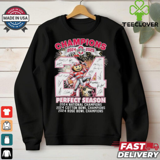 Official Ohio State Buckeyes Beat Notre Dame Fighting Irish Helmet 2024 Cotton Bowl Champions 2024 Rose Bowl Champions National Champions 2024 2025 Mascot Signatures T shirts