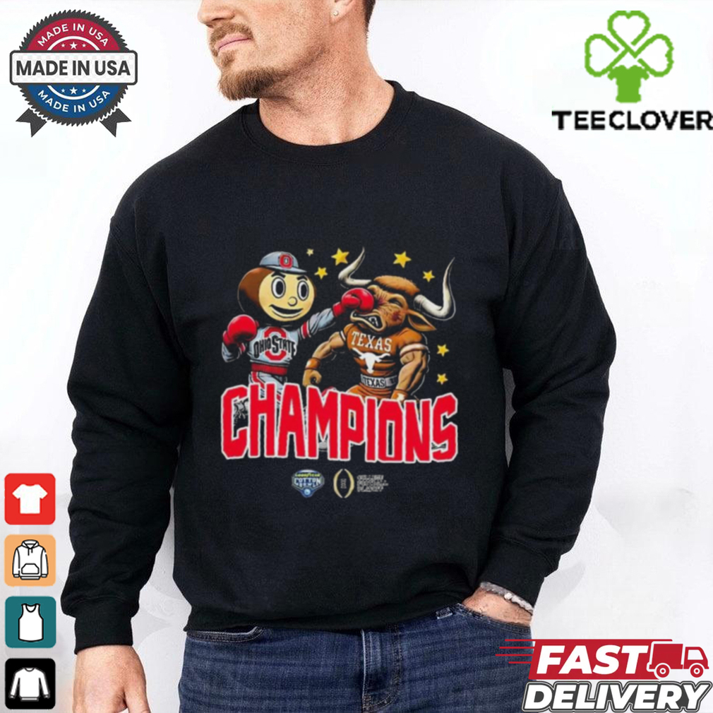 Official Ohio State Buckeyes Beats Texas Longhorns Mascot Goodyear Cotton Bowl 2024 2025 CFP On Jan 10th 2025 At Arlington Texas T Shirts Official Ohio State Buckeyes Beats Texas Longhorns Mascot Goodyear Cotton Bowl 2024 2025 CFP On Jan 10th 2025 At Arlington Texas T Shirts
