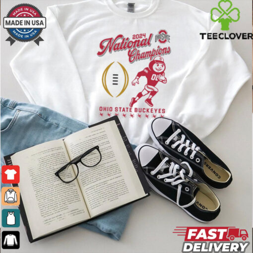 Official Ohio State Buckeyes College Football Playoff 2024 National Champions Oatmeal Mascot t shirt
