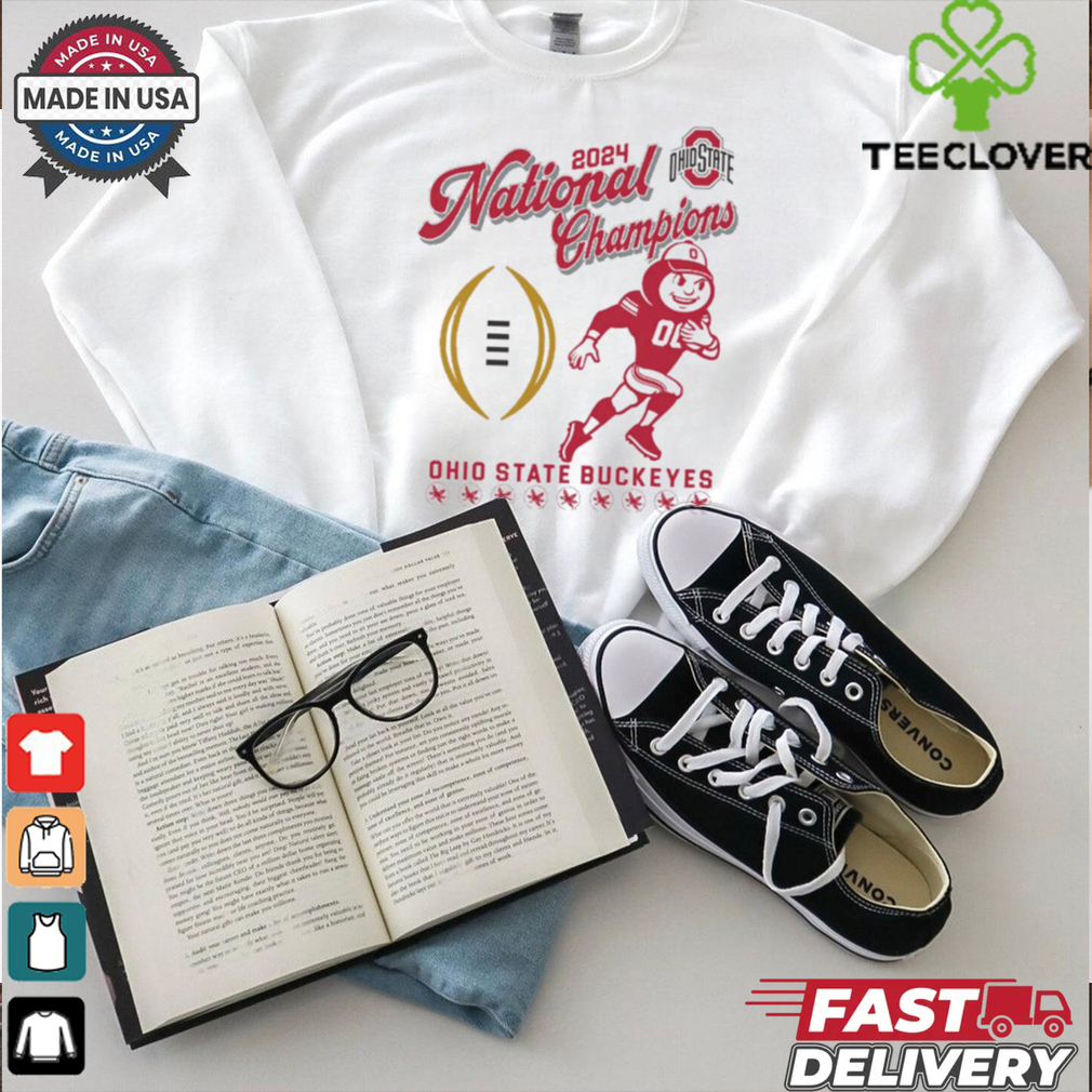 Official Ohio State Buckeyes College Football Playoff 2024 National Champions Oatmeal Mascot t shirt Official Ohio State Buckeyes College Football Playoff 2024 National Champions Oatmeal Mascot t shirt
