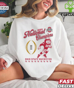 Official Ohio State Buckeyes College Football Playoff 2024 National Champions Oatmeal Mascot t shirt