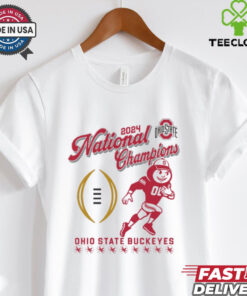 Official Ohio State Buckeyes College Football Playoff 2024 National Champions Oatmeal Mascot t shirt