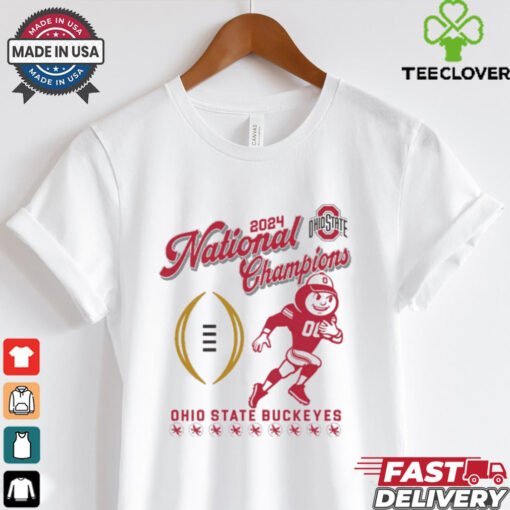 Official Ohio State Buckeyes College Football Playoff 2024 National Champions Oatmeal Mascot t shirt