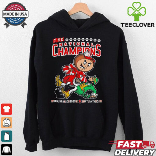 Official Ohio State Buckeyes College Football Playoff NCAA Notre Dame Fighting Irish The National Champions 2025 Mascot T shirts