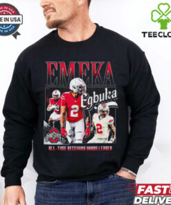 Official Ohio State Buckeyes Football #2 Emeka Egbuka All Time Receiving Yards Leader Graphic t shirt