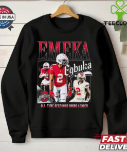 Official Ohio State Buckeyes Football #2 Emeka Egbuka All Time Receiving Yards Leader Graphic t shirt