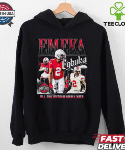 Official Ohio State Buckeyes Football #2 Emeka Egbuka All Time Receiving Yards Leader Graphic t shirt