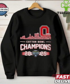 Official Ohio State Buckeyes Football 2025 Cotton Bowl Champions Skyline Names Shirt