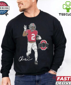Official Ohio State Buckeyes Football Caleb Downs Superstar Pose Signature t shirt