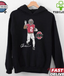 Official Ohio State Buckeyes Football Caleb Downs Superstar Pose Signature t shirt