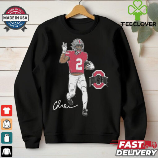 Official Ohio State Buckeyes Football Caleb Downs Superstar Pose Signature t shirt