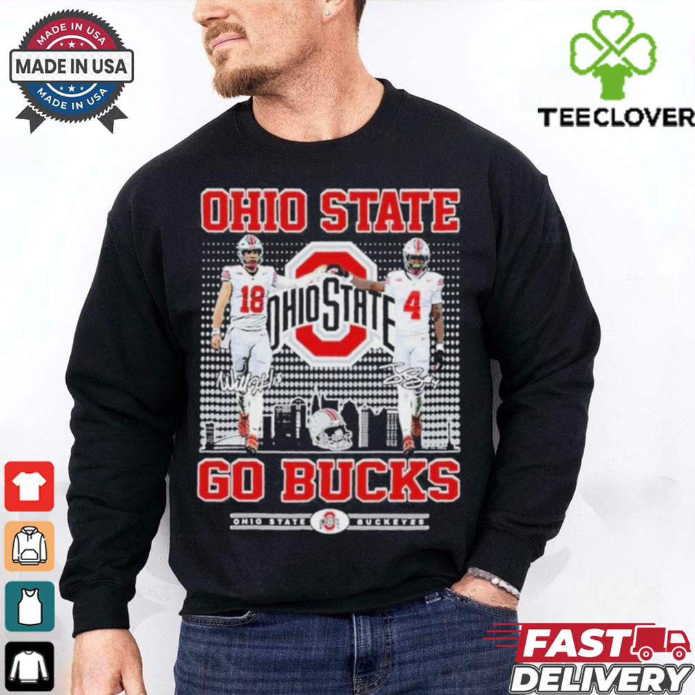 Official Ohio State Buckeyes Jeremiah Smith Jaylen McClain Go Bucks T Shirt Official Ohio State Buckeyes Jeremiah Smith Jaylen McClain Go Bucks T Shirt