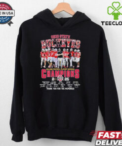 Official Ohio State Buckeyes NCAA College Football Playoff National Champions 2025 Thank You For The Memories Signature T Shirts