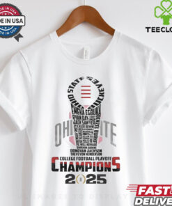 Official Ohio State Buckeyes Name Players Cup CFP Champions 2025 Shirt