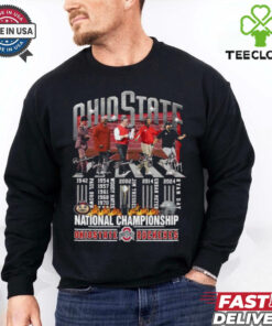 Official Ohio State Buckeyes Paul Brown Woody Hayes Jim Tressel Urban Meyer And Ryan Day National Championship Signatures Coach T shirts