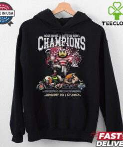 Official Ohio State Buckeyes Rose Bowl And Cotton Bowl Champions 2025 T Shirt