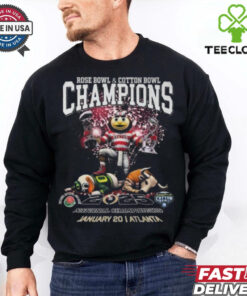 Official Ohio State Buckeyes Rose Bowl And Cotton Bowl Champions 2025 T Shirt