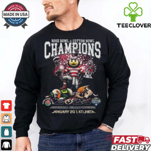 Official Ohio State Buckeyes Rose Bowl And Cotton Bowl Champions 2025 T Shirt