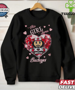 Official Ohio State Buckeyes This Girl Loves Buckeyes True Love 2025 Shirt, featuring a stylish design with the Ohio State Buckeyes logo and the message 