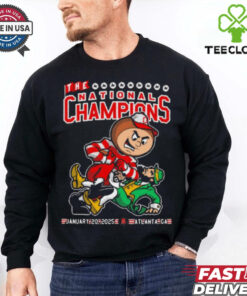 Official Ohio State Buckeyes Vs Notre Dame Fighting Irish The National Champions Jan 20 2025 Atlanta GA Mascot t shirt