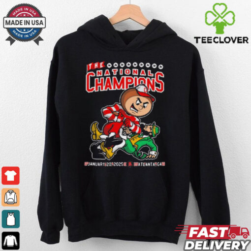 Official Ohio State Buckeyes Vs Notre Dame Fighting Irish The National Champions Jan 20 2025 Atlanta GA Mascot t shirt