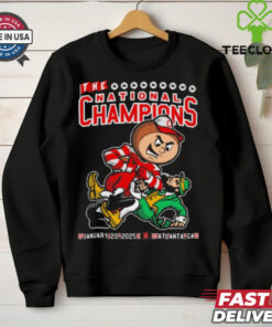 Official Ohio State Buckeyes Vs Notre Dame Fighting Irish The National Champions Jan 20 2025 Atlanta GA Mascot t shirt