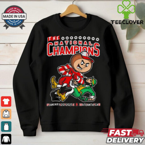 Official Ohio State Buckeyes Vs Notre Dame Fighting Irish The National Champions Jan 20 2025 Atlanta GA Mascot t shirt