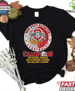 Official Ohio State Buckeyes football Champions 2024 National Cotton Bowl Rose Bowl Champions shirt