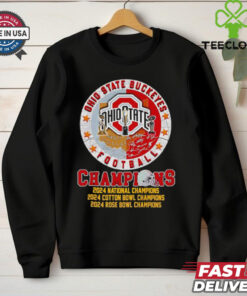 Official Ohio State Buckeyes football Champions 2024 National Cotton Bowl Rose Bowl Champions shirt