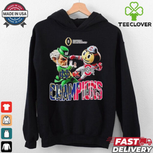 Official Ohio State Buckeyes vs Notre Dame Fighting Irish Mascot Fight College Football Playoff National Championship NCAA Season 2024 2025 Shirt