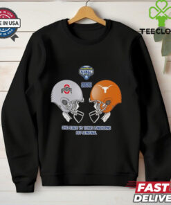 Official Ohio State Buckeyes vs Texas Longhorns Skull Head To Head Helmet Goodyear Cotton Bowl Classic CFP Semifinal NCAA Season 2024 2025 Shirt