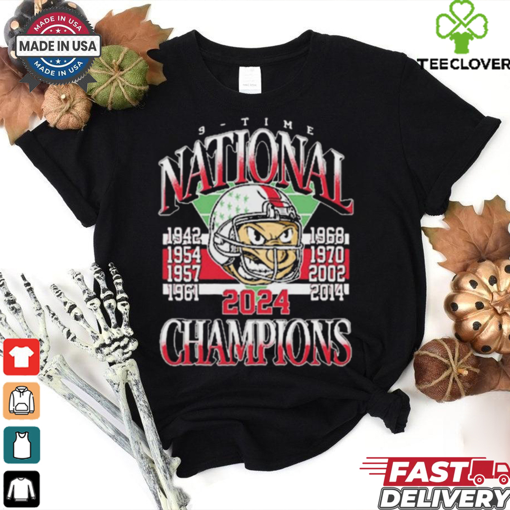 Official Ohio State Buckeyes win Notre Dame Fighting Irish Brutus 9 Time National Champions College Football Playoff 1942 2024 t shirt Official Ohio State Buckeyes win Notre Dame Fighting Irish Brutus 9 Time National Champions College Football Playoff 1942 2024 t shirt