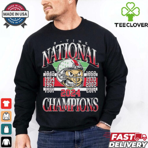 Official Ohio State Buckeyes win Notre Dame Fighting Irish Brutus 9 Time National Champions College Football Playoff 1942 2024 t shirt