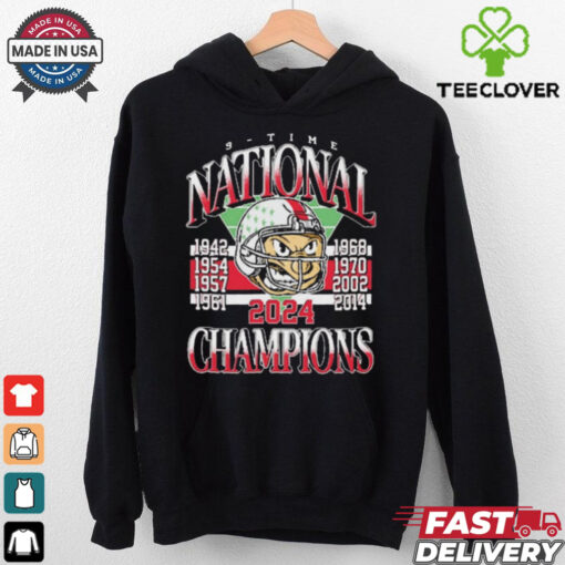 Official Ohio State Buckeyes win Notre Dame Fighting Irish Brutus 9 Time National Champions College Football Playoff 1942 2024 t shirt