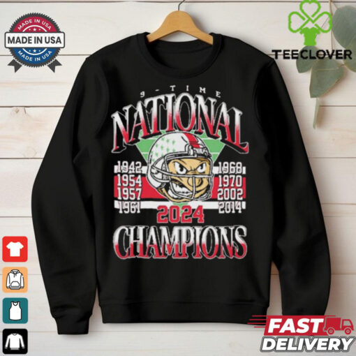 Official Ohio State Buckeyes win Notre Dame Fighting Irish Brutus 9 Time National Champions College Football Playoff 1942 2024 t shirt