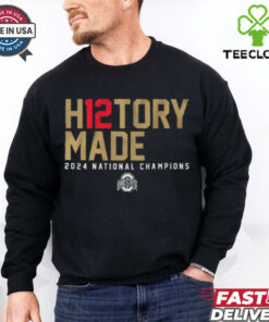 Official Ohio State Buckeyes win Notre Dame Fighting Irish College Football H12TORY Made 2024 National Champions t shirt