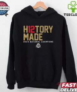 Official Ohio State Buckeyes win Notre Dame Fighting Irish College Football H12TORY Made 2024 National Champions t shirt