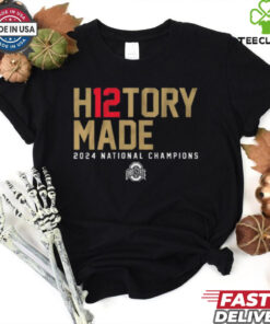 Official Ohio State Buckeyes win Notre Dame Fighting Irish College Football H12TORY Made 2024 National Champions t shirt