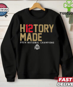 Official Ohio State Buckeyes win Notre Dame Fighting Irish College Football H12TORY Made 2024 National Champions t shirt
