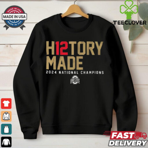 Official Ohio State Buckeyes win Notre Dame Fighting Irish College Football H12TORY Made 2024 National Champions t shirt