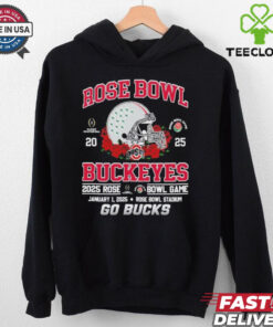 Official Ohio State Buckeyes Rose Bowl Game 2025 Go Bucks T-Shirt, showing support for the Buckeyes with a bold 