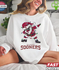 Official Oklahoma Sooners Dabbing Santa Claus Ugly Christmas Light shirt