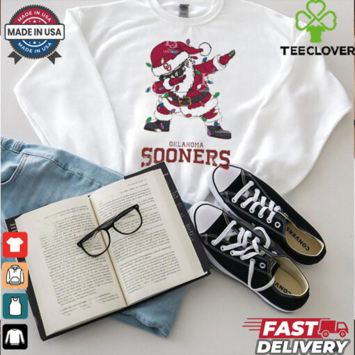 Official Oklahoma Sooners Dabbing Santa Claus Ugly Christmas Light shirt